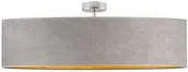 Lampy sufitowe - LYSNE Plafon kuchenny GRENADA VELUR fi 80 cm kolor szary ze złotym wnętrzem - miniaturka - grafika 1