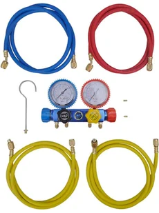 vidaXL Jednostopniowa pompa próżniowa z rozdzielaczem na 4 mierniki 3051388 - Pompy wodne - miniaturka - grafika 8