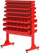 Pozostałe wyposażenie warsztatu - Fastservice ST 110-24-P123 Stojak Narzędziowy w zestawie z listwami oraz pojemnikami (dwustronny) ST 110-24-P123 - miniaturka - grafika 1