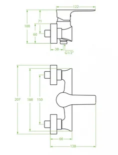 Laveo Raila BLL 740D - Baterie wannowe i prysznicowe - miniaturka - grafika 2