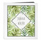 Albumy fotograficzne - NA Murrano Album Zdjęcia Duży Dla Pary Zielone Liście Nadruk ALB-BC-BK-UV-019 - miniaturka - grafika 1