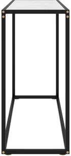 VidaXL Lumarko Stolik konsolowy, biały, 100x35x75 cm, szkło hartowane 322813 VidaXL - Ławy i stoliki kawowe - miniaturka - grafika 3