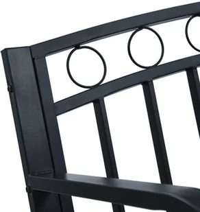 vidaXL Ławka ogrodowa, 125 cm, czarna, stalowa - Ławki ogrodowe - miniaturka - grafika 5