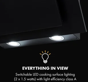 Klarstein Athena 60 Czarny (CGCH5-Athena60-BL) - Okapy kuchenne - miniaturka - grafika 7