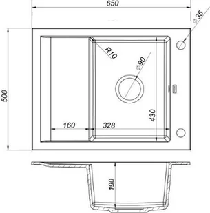 Kernau KGS M 4565 1B1D graphite - Zlewozmywaki - miniaturka - grafika 2
