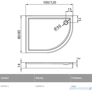 New Trendy New Maxima 120x85x14 B-0376/L - Brodziki prysznicowe - miniaturka - grafika 2