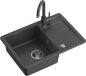 Zlewozmywaki z baterią - CLEAR Zlewozmywak CLEAR Smart 1-k z/o ZCS6244CZ 3623500BL Czarny bateria ZCS6244CZ - miniaturka - grafika 1