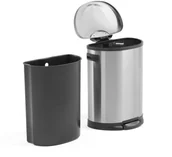 Kosze biurowe - AJ Kosz na śmieci Maxwell z przyciskiem nożnym 50 L stal nierdzewna 240250 - miniaturka - grafika 1