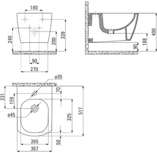 Deante CDZ 6BPW CDZ 6BPW BIDET ANEMON BIAłY WISZąCY - Bidety - miniaturka - grafika 7