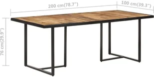 VidaXL Lumarko Stół jadalniany, 200 cm, surowe drewno mango 320697 VidaXL - Stoły - miniaturka - grafika 7