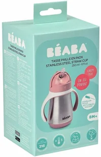 Beaba Butelka kubek niekapek stalowa ze słomką 250 ml - Akcesoria do karmienia - miniaturka - grafika 7