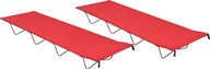 Meble turystyczne - vidaXL Łóżka polowe 2 szt. 180x60x19 cm tkanina i stal czerwone 312485 - miniaturka - grafika 1
