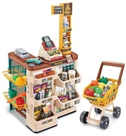 Zabawy w naśladowanie dorosłych - Woopie WOOPIE Sklep Supermarket z Wózkiem Waga Kasa Skaner + 48 Akc. 29986 - miniaturka - grafika 1