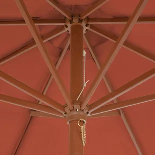 vidaXL Parasol ogrodowy na drewnianym słupku, 300 cm, terakota - Parasole ogrodowe - miniaturka - grafika 2