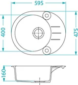 Zlewozmywaki - Alveus Roll 40 granitowy 59,5x47,5 cm 1-komorowy z ociekaczem biały 1214011 - miniaturka - grafika 1