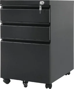 Maclean Szafka podbiurkowa MC-850 kontenerek metalowy z zamkiem czarna, na kółkach 5902211113690 - Szafki biurowe - miniaturka - grafika 3