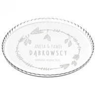 Tace i patery - Murrano Patera szklana bez nóżki grawer dla pary PATR2-008 - miniaturka - grafika 1