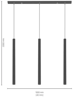 Amplex LAMPA wisząca AKADI 0143 metalowa OPRAWA zwis na listwie tuby białe złote 0143 - Lampy sufitowe - miniaturka - grafika 2