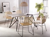 Krzesła - Beliani Zestaw 2 rattanowych krzeseł do jadalni beżowy ELFROS - miniaturka - grafika 1