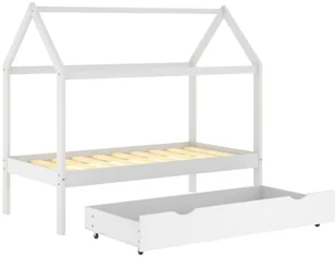 VidaXL Rama łóżka dziecięcego z szufladą, biała, sosnowa, 80x160 cm - Łóżka dla dzieci i młodzieży - miniaturka - grafika 6