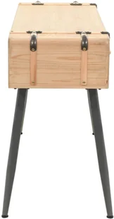 vidaXL Stolik konsola, lite drewno jodłowe, 115 x 40,5 x 76 cm - Konsole i sekretarzyki - miniaturka - grafika 4