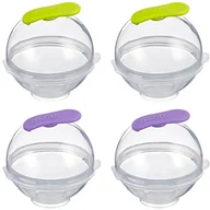 Akcesoria do lodu - Ibili 870500 pojemnik na okrągłe kostki lodu, 4 sztuka, GIN i Tonic maszyna do piłek, wykonana z silikonu i tworzywa sztucznego, stojący, średnica 5,5 cm 870500 - miniaturka - grafika 1