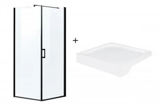 Novoterm Kabina prysznicowa 90x90 czarne profile Lagos Kerra - Kabiny prysznicowe - miniaturka - grafika 2