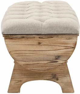 vidaXL Ławka ze schowkiem, lite drewno i tkanina, 103 x 51 x 44 cm vidaXL - Ławki do przedpokoju - miniaturka - grafika 3