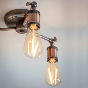 Endon Sufitowa LAMPA rustykalna HAL 76124 Endon metalowa OPRAWA regulowany PLAFON pająk spider miedź cyna 76124 - Lampy sufitowe - miniaturka - grafika 2