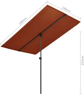 vidaXL Parasol ogrodowy na słupku aluminiowym, 180x130 cm, terakota vidaXL - Parasole ogrodowe - miniaturka - grafika 7
