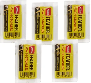 Feather Żyletki New Hi-Stainless Powleczone Platyną 50 szt - Maszynki do golenia i wkłady - miniaturka - grafika 3