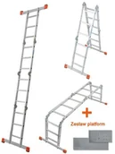 Rusztowania - Krause MultiMatic uniwersalna drabina aluminiowa przegubowa z platformą 4x3 szczeble 120687 120687 - miniaturka - grafika 1