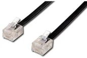 Kable miedziane - No name Kabel telefoniczny 4-żyłowy RJ11 M-6m czarny economy do ADSL modem KVTD060641 - miniaturka - grafika 1