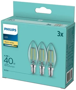 Philips ZESTAW 3x LED Żarówka B35 E14/4,3W/230V 2700K - Żarówki LED - miniaturka - grafika 2