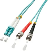 Kable światłowodowe - LINDY 46380 Kabel optyczny światłowód) LC ST OM3 niebieski 1m LY-46380 - miniaturka - grafika 1