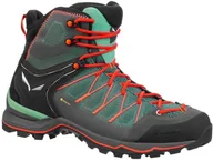 Buty trekkingowe damskie - Salewa MTN Trainer Lite GTX Buty Kobiety, feld green/fluo coral UK 7 | EU 40,5 2021 Buty górskie 00-0000061360-5585-7 - miniaturka - grafika 1