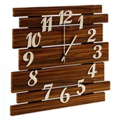 Zegary - Drewniany zegar ścienny w odcieniu palisandru H6-S70 - miniaturka - grafika 1