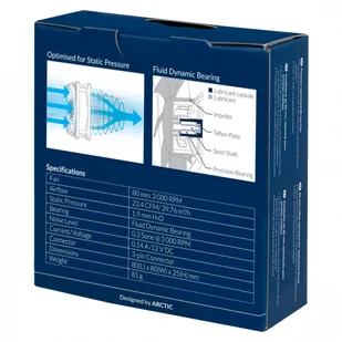 Arctic Cooling Wentylator P8 Czarny 80mm - Chłodzenie procesora - miniaturka - grafika 3