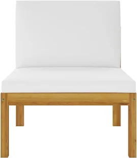 vidaXL 6-cz. zestaw wypoczynkowy do ogrodu, kremowe poduszki, akacja 3057876 - Meble ogrodowe - miniaturka - grafika 4