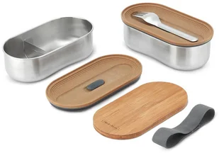 Black+Blum Stalowy pojemnik na żywność Bento Box almond / grey BAM-BT-L016 - Lunch boxy - miniaturka - grafika 2