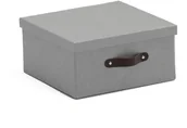 Pojemniki biurowe - AJ Produkty Pudło TIDY, szary, skórzany uchwyt, 155x315x315 mm - miniaturka - grafika 1
