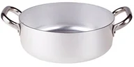 Rondle - Pentole Agnelli pentole agnelli aluminium Profi 3 MM, płaskie rondel z dwoma uchwytami, srebrny/czarny, 36 cm ALMA10636 - miniaturka - grafika 1