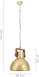 VidaXL Industrialna lampa wisząca, 25 W, mosiężna, okrągła, 40 cm, E27 320532 - Lampy sufitowe - miniaturka - grafika 11