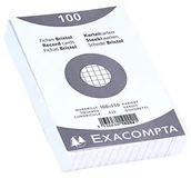 Zakładki indeksujące - Exacompta Exacompta Bristol kwadratowe karty płytowe, 100 x 150 mm - biały, opakowanie 100 sztuk 10202E - miniaturka - grafika 1