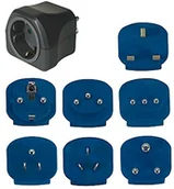 Akcesoria turystyczne - Brennenstuhl wtyczka turystyczna zestaw, adapter gniazda wtykowego z różnymi końcówkami do ponad 150 krajów (7 X wtyk), Kolor: czarny, czarny 1508160 - miniaturka - grafika 1