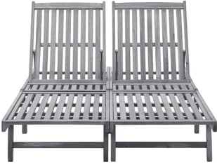 vidaXL Leżaki, 2 szt., lite drewno akacjowe 311874 - Leżaki ogrodowe - miniaturka - grafika 2