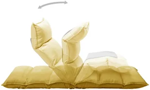 vidaXL Składane krzesło podłogowe, musztardowe, tkanina vidaXL - Pufy i podnóżki - miniaturka - grafika 6