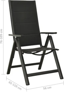 vidaXL Składane krzesła ogrodowe, 2 szt., textilene i aluminium!! 312189 - Fotele i krzesła ogrodowe - miniaturka - grafika 9