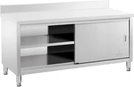Stoły gastronomiczne - Royal Catering Stół roboczy z szafką rant 180 x 70 cm 600 kg RCSSCB-180X70-E-B - miniaturka - grafika 1
