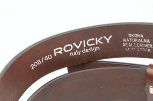 Rovicky (PL) Pasek Skórzany Męski ROVICKY (PL) KASZTANOWY 40 mm Skóra Licowa Extra - Paski - miniaturka - grafika 4